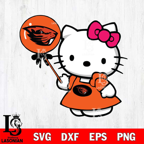 Oregon State Beavers Cute Hello Kitty 2 Svg Eps Dxf Png File, Digital Download, Instant Download