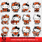 Oregon State Beavers Cute Hello Kitty Bundle 12 SVG Eps Dxf Png File, NCAA Bundle svg, Digital Download, Instant Download