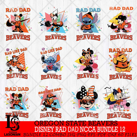 Oregon State Beavers Disney Rad Dad NCAA Bundle 12 SVG DXF EPS PNG FILE, BUNDLE NCAA Disney Father day File Cut,Digital Download,Instant Download,Disney Svg Files