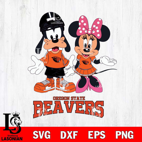 Oregon State Beavers Goofy and Minnie mouse Football SVG DXF EPS PNG FILE,NCAA svg ,Football Digital Download,Instant Download, Silhouette