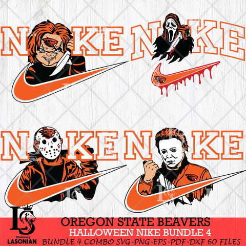 Oregon State Beavers Halloween Nike NCAA Bundle 4 Svg Eps Dxf Png File, Digital Download, Instant Download