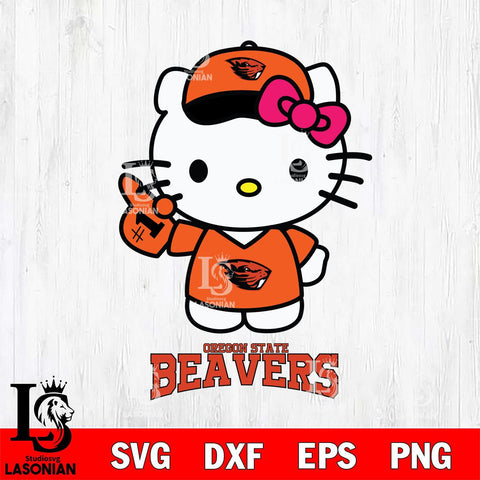 Oregon State Beavers Hello Kitty Best Fan Svg Eps Dxf Png File, Digital Download, Instant Download