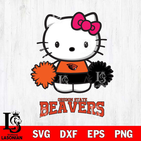 Oregon State Beavers Hello Kitty Cheerleader 2 Svg Eps Dxf Png File, Digital Download, Instant Download