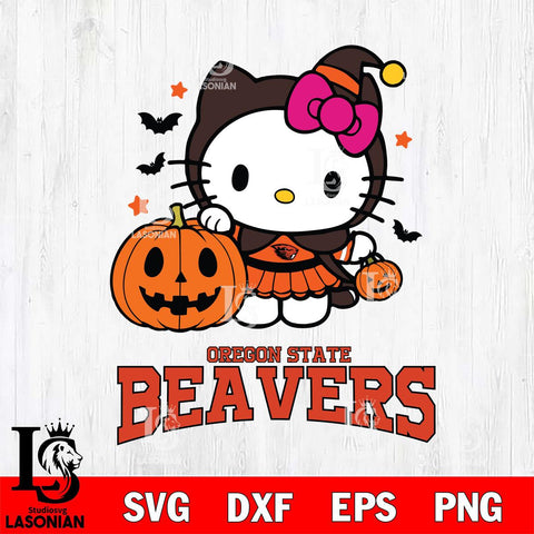 Oregon State Beavers Hello Kitty Horror 1 Svg Eps Dxf Png File, Digital Download
