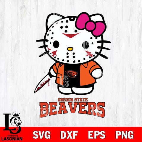 Oregon State Beavers Hello Kitty Horror 3 Svg Eps Dxf Png File, Digital Download