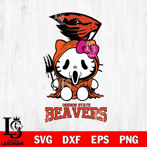 Oregon State Beavers Hello Kitty Horror 4 Svg Eps Dxf Png File, Digital Download