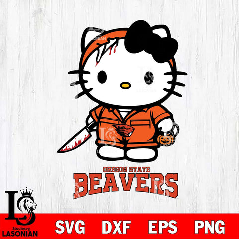Oregon State Beavers Hello Kitty Horror 5 Svg Eps Dxf Png File, Digital Download