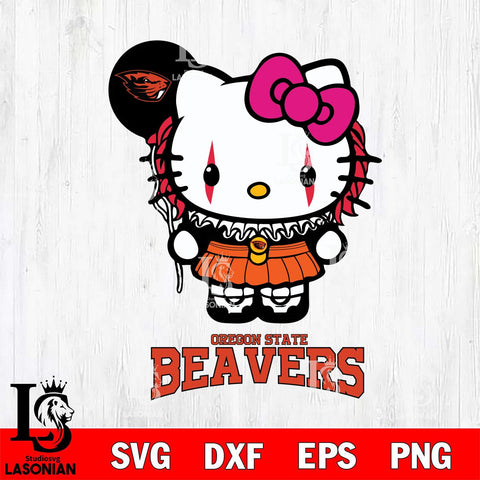 Oregon State Beavers Hello Kitty Horror 7 Svg Eps Dxf Png File, Digital Download