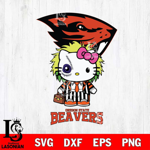 Oregon State Beavers Hello Kitty Horror 8 Svg Eps Dxf Png File, Digital Download