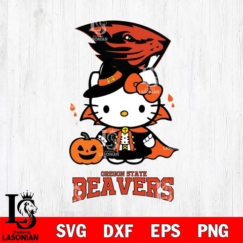Oregon State Beavers Hello Kitty Horror 9 Svg Eps Dxf Png File, Digital Download