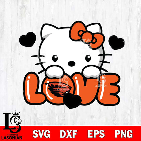 Oregon State Beavers Hello Kitty Love Svg Eps Dxf Png File, Digital Download, Instant Download