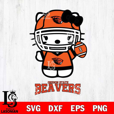 Oregon State Beavers Hello Kitty NCAA 1 Svg Eps Dxf Png File, Digital Download, Instant Download