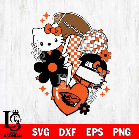 Oregon State Beavers Hello Kitty NCAA 2 Svg Eps Dxf Png File, Digital Download, Instant Download