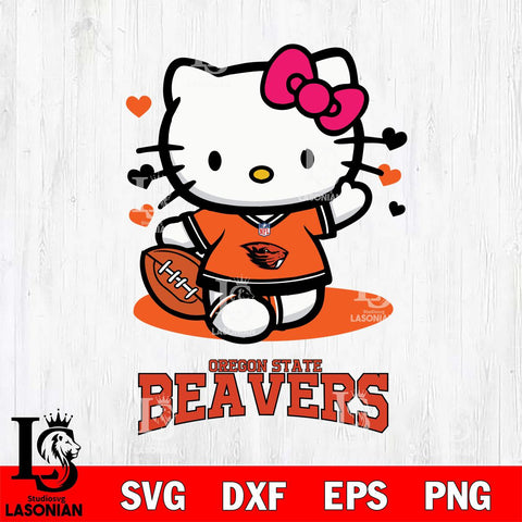 Oregon State Beavers Hello Kitty NCAA 3 Svg Eps Dxf Png File, Digital Download, Instant Download