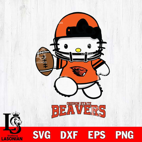 Oregon State Beavers Hello Kitty NCAA 4 Svg Eps Dxf Png File, Digital Download, Instant Download