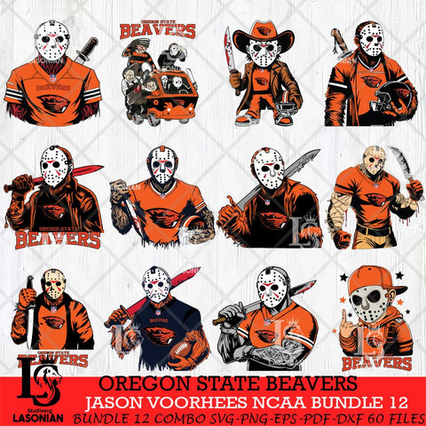 Oregon State Beavers Jason Voorhees Horror Bundle 12 SVG Eps Dxf Png File, bundle NCAA svg, Digital Download, Instant Download