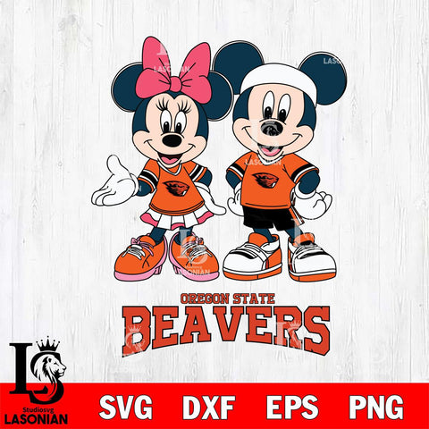 Oregon State Beavers Mickey And Minnie Football Svg Eps Dxf Png File, NCAA svg , Digital Download , Instant Download, Cricut File