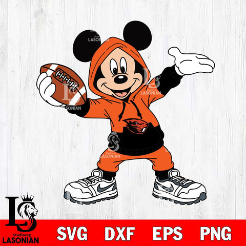 Oregon State Beavers Mickey Disney Football Christmas File Cut, NCAA SVG DXF EPS PNG FILE, Digital Download , Criucut , Silhouette