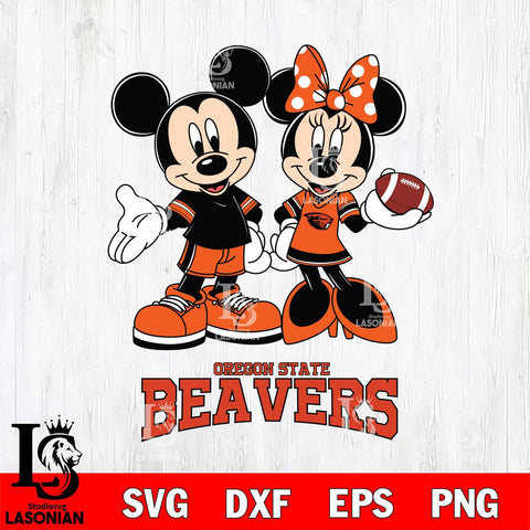 Oregon State Beavers Mickey Minnie Football Svg Eps Dxf Png File, NCAA svg , Digital Download , Instant Download, Cricut File