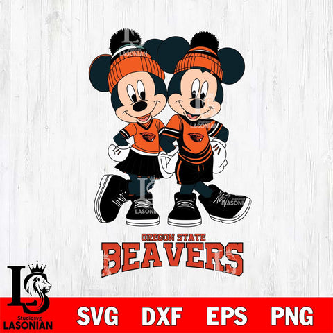 Oregon State Beavers Mickey Minnie Valentine Football Svg Eps Dxf Png File, NCAA svg , Digital Download , Instant Download, Cricut File