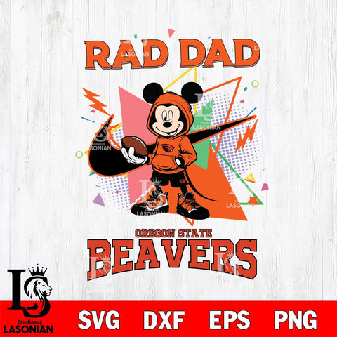Oregon State Beavers Mickey Wearing Hoodie Rad Dad SVG DXF EPS PNG FILE, NCAA File Cut,Digital Download,Instant Download