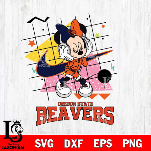 Oregon State Beavers Minnie Mouse Dancing SVG DXF EPS PNG FILE, NCAA File Cut,Digital Download,Instant Download