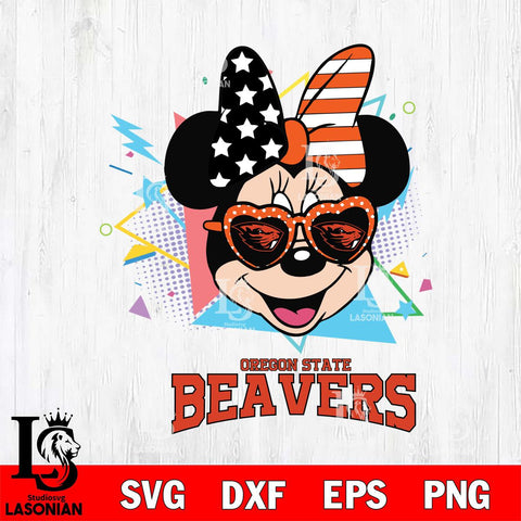 Oregon State Beavers Minnie Mouse Love Sport SVG DXF EPS PNG FILE, NCAA File Cut,Digital Download,Instant Download