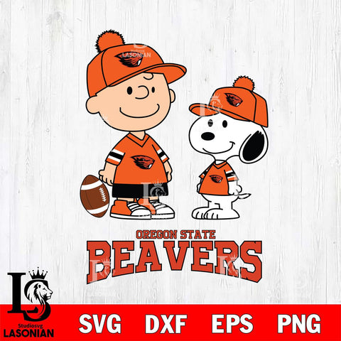 Oregon State Beavers Peanuts Snoopy Friends Football SVG DXF EPS PNG FILE,Snoopy File Cut, NCAA Digital Download,Instant Download,Christmas Silhouette