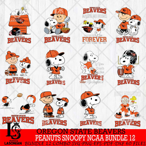 Oregon State Beavers Peanuts Snoopy Player NCAA Bundle 12 SVG DXF EPS PNG FILE,Snoopy File Cut, bundle NCAA Digital Download,Instant Download, Silhouette