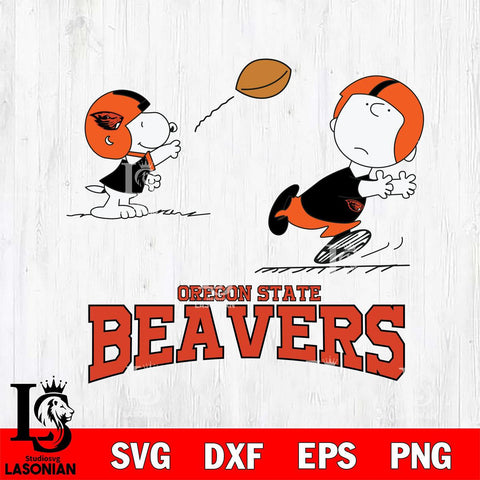 Oregon State Beavers Peanuts play football SVG DXF EPS PNG FILE,Snoopy File Cut, NCAA Digital Download,Instant Download,Christmas Silhouette