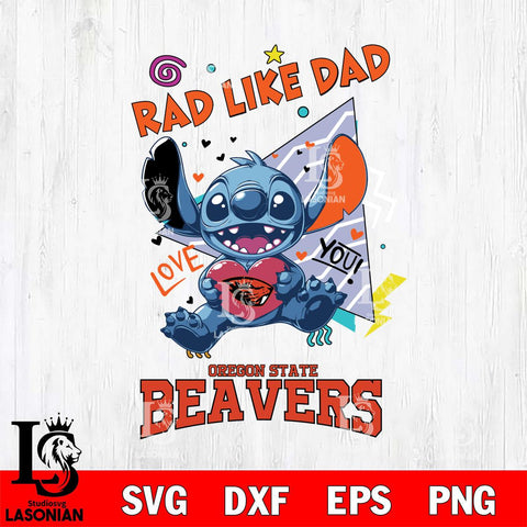 Oregon State Beavers Stitch Love Rad Like Dad SVG DXF EPS PNG FILE, NCAA File Cut,Digital Download,Instant Download
