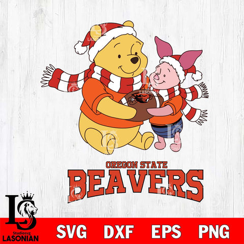 Oregon State Beavers Winnie the Pooh & Piglet Football Cricut,Christmas SVG DXF EPS PNG FILE, NCAA Digital Download,Instant Download, Silhouette