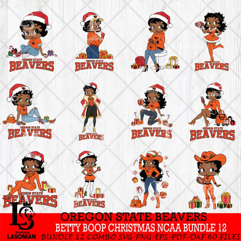 Oregon State Beavers  Betty Boop Christmas NCAA Bundle File Cut, Bundle NCAA SVG DXF EPS PNG PDF File, Digital Download , Criucut , Silhouette