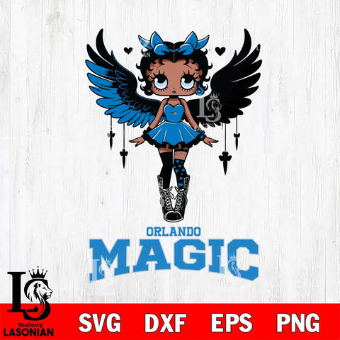 Orlando Magic Anglel Black Fan Girl Betty Boop