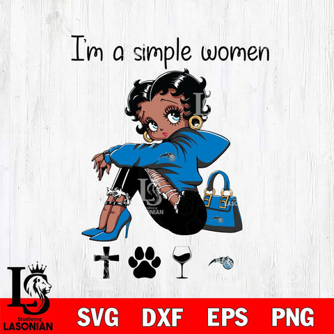 Orlando Magic Betty Boop Black Fan I Am Simple Women Svg Eps Dxf Png File, Digital Download
