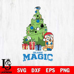 Orlando Magic Bluey Chilli Christmas Tree Svg Eps Dxf Png File, Digital Download