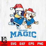Orlando Magic Bluey Christmas Holiday Svg Eps Dxf Png File, Digital Download