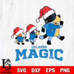 Orlando Magic Bluey Family Christmas Svg Eps Dxf Png File, Digital Download