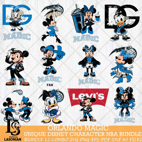 Orlando Magic Disney character NBA Bundle 12 Svg Eps Dxf Png File, Digital Download, Instant Download