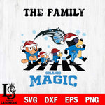 Orlando Magic Family Bluey Christmas Svg Eps Dxf Png File, Digital Download