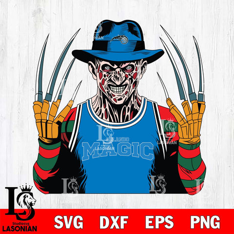 Orlando Magic Freddy Krueger Horror basketball SVG DXF EPS PNG FILE, NBA File Cut,Halloween Digital Download,Instant Download, Silhouette