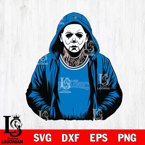 Orlando Magic Michael Myers Horror basketball SVG DXF EPS PNG FILE, NBA File Cut,Halloween Digital Download,Instant Download, Silhouette