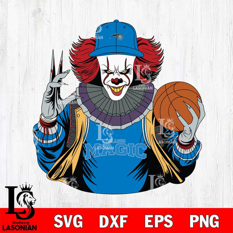 Orlando Magic Pennywise Horror basketball SVG DXF EPS PNG FILE, NBA File Cut,Halloween Digital Download,Instant Download, Silhouette