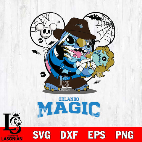 Orlando Magic Stitch Freddy Krueger Halloween Svg Eps Dxf Png File, Digital Download, Instant Download