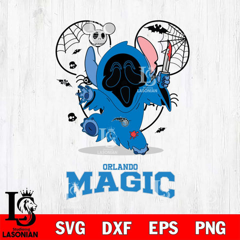 Orlando Magic Stitch Ghost Face Halloween 2 Svg Eps Dxf Png File, Digital Download, Instant Download