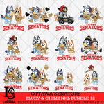 Ottawa Senators Bluey & Bingo NHL Bundle 12 SVG Svg Eps Dxf Png File, Bundle NHL svg, Digital Download, Instant Download