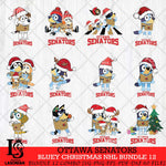 Ottawa Senators Bluey Christmas NHL Bundle 12 Cricut , Christmas Svg , Bluey svg , Digital Download, dxf eps png pdf file