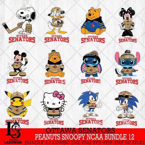 Ottawa Senators Disney Hockey NHL Bundle 12 SVG DXF EPS PNG FILE,NHL Bundle File Cut,Disney Digital Download,Instant Download, Silhouette