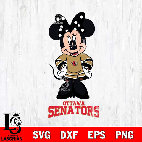 Ottawa Senators Minnie Mouse NHL Hockey SVG DXF EPS PNG FILE,NHL File Cut,Disney Digital Download,Instant Download, Silhouette