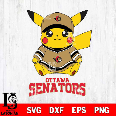 Ottawa Senators Pikachu NHL Hockey SVG DXF EPS PNG FILE,NHL File Cut,Disney Digital Download,Instant Download, Silhouette